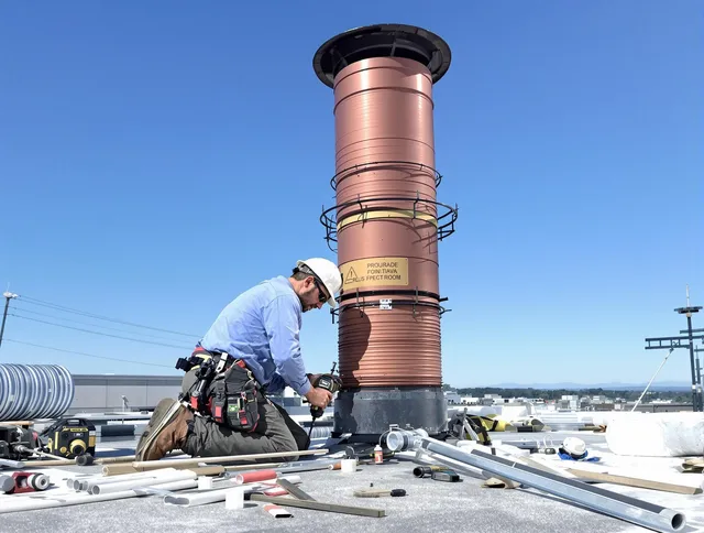 Installed chimney liner by Beachwood Chimney Sweep in Beachwood, OH
