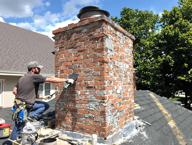 Completed chimney rebuild by Beachwood Chimney Sweep in Beachwood, OH