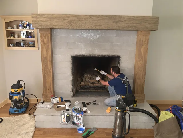 Detailed creosote removal process by Beachwood Chimney Sweep in Beachwood, OH
