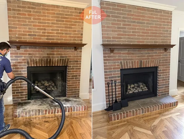Beachwood Chimney Sweep carefully sanitizing a fireplace in Beachwood, OH